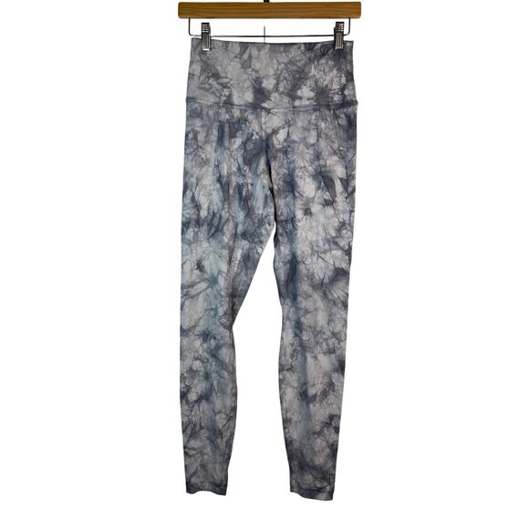 Lululemon Women's Size 6 Gray Tie Dye Athletic Compression Leggings - Picture 1 of 5